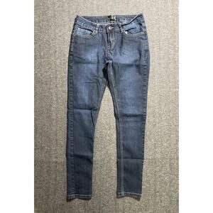 Rebel By Right Womens Skinny Stretch Jeans Dark Wash Blue Low Rise Size 9